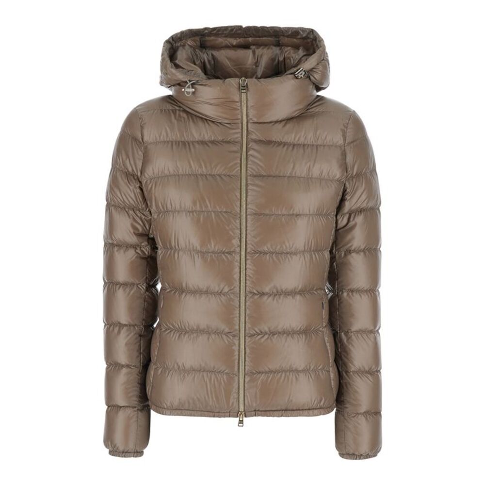 Herno Women Giada Hooded Short Puffer With Hood And Tech Fabric Beige Woman